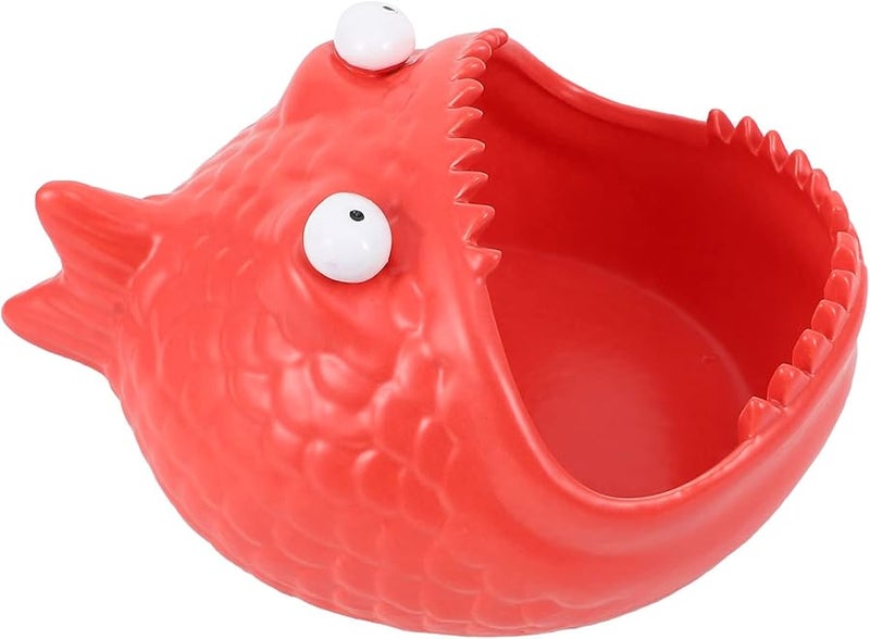Red Fish Shaped Windproof Ceramic Ashtray Portable Desktop Ornament For Home Office Travel - Image 5